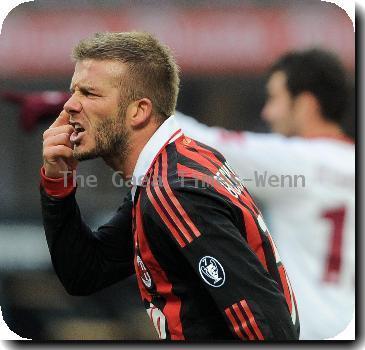 David Beckham plays for Milan against Livorno 
Milan, Italy - 31.01.10 credit: IANSWENN