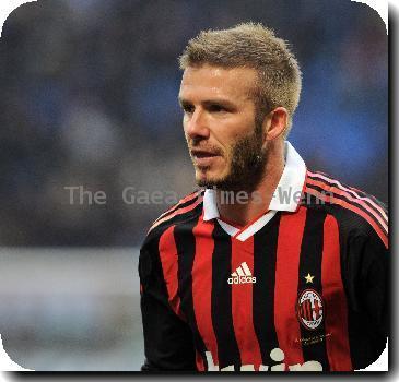 David Beckham plays for Milan against Livorno 
Milan, Italy - 31.01.10 credit: IANSWENN