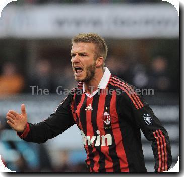 David Beckham plays for Milan against Livorno 
Milan, Italy - 31.01.10 credit: IANSWENN