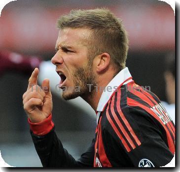 David Beckham plays for Milan against Livorno 
Milan, Italy - 31.01.10 credit: IANSWENN