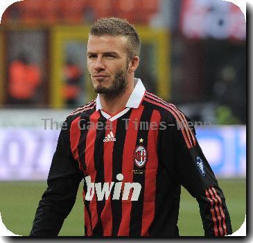 David Beckham plays for Milan against Livorno 
Milan, Italy - 31.01.10 credit: IANSWENN