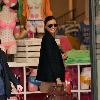 Miranda Kerr 
shopping at Victoria Secrets with her dog..