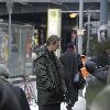 Liam Neeson ot the set of his new movie 'Unknown White Male' at Friedrichstrasse station. Berlin.