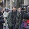 Liam Neeson ot the set of his new movie 'Unknown White Male' at Friedrichstrasse station. Berlin.