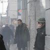 Liam Neeson ot the set of his new movie 'Unknown White Male' at Friedrichstrasse station. Berlin.