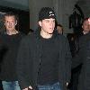 Matt Damon leaves Nobu Berkeley wearing his favourite New England Patriots 2007 AFC Conference Champions Beanie hat.