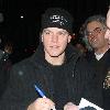 Matt Damon leaves Nobu Berkeley wearing his favourite New England Patriots 2007 AFC Conference Champions Beanie hat.