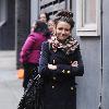 Ryan Thomas and his daughter Scarlett 
arrive at the Granada Studios to film for 'Coronation Street'.