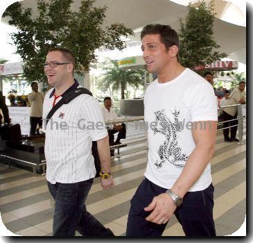 Alex Reid 
arrives at Mumbai airport where he is filming his new TV show Alex Reid: The Fight Of His Life..