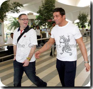 Alex Reid 
arrives at Mumbai airport where he is filming his new TV show Alex Reid: The Fight Of His Life..