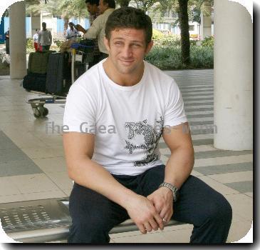 Alex Reid 
arrives at Mumbai airport where he is filming his new TV show Alex Reid: The Fight Of His Life..