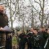 Billy Bragg 
at Speaker's Corner in Hyde Park, explaining why he refuses to pay his taxes whilst the RBS bank maintains its policy of paying bonuses..