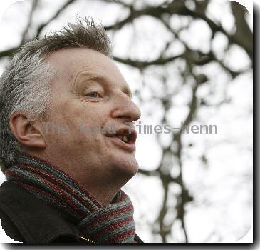 Billy Bragg 
at Speaker's Corner in Hyde Park, explaining why he refuses to pay his taxes whilst the RBS bank maintains its policy of paying bonuses..