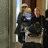 Zuma Rossdale arrives at LAX airport with his mom. Los Angeles.