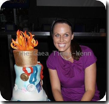 Amanda Beard the gold medal champion swimmer and model hosts an evening at 'Lagasse's Stadium' in the Palazzo Hotel and Casino Las Vegas.