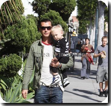 Gavin Rossdale and his son Zuma Rossdale taking a walk in Beverly Hills Los Angeles.