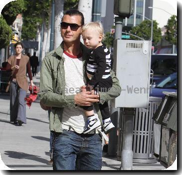 Gavin Rossdale and his son Zuma Rossdale taking a walk in Beverly Hills Los Angeles.