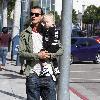 Gavin Rossdale and his son Zuma Rossdale taking a walk in Beverly Hills Los Angeles.