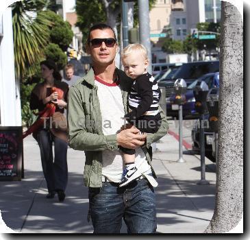 Gavin Rossdale and his son Zuma Rossdale taking a walk in Beverly Hills Los Angeles.