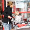 Kerry Katona 
leaving Matalan after doing some shopping with her son Max.
Cheshire, England.