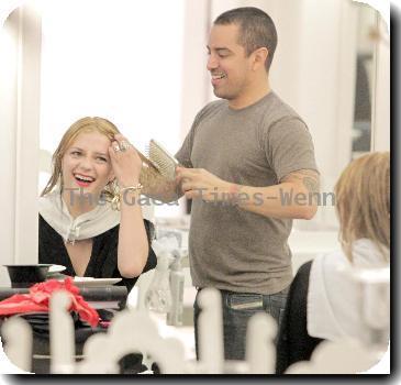 Mischa Barton getting her hair styled at Byron & Tracey salon Los Angeles.