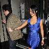 Amelle Berrabah of pop group the Sugababes leaves the Ivy club a bit worse for wear at 1:30 am with Michael Evans London.