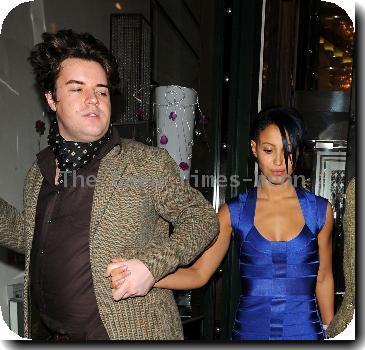Amelle Berrabah of pop group the Sugababes leaves the Ivy club a bit worse for wear at 1:30 am with Michael Evans London.