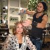 Australian Actress & Singer Stephanie McIntosh gets her hair done by celebrity hairstylist Roy at Shampoo Salon Los Angeles