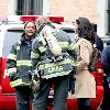 Mike Lombardi and Steven Pasquale
smoking while on the set of 'Rescue Me' filming in Harlem
New York City, USA.