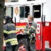 Mike Lombardi and Steven Pasquale
smoking while on the set of 'Rescue Me' filming in Harlem
New York City, USA.