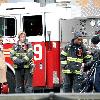 Mike Lombardi and Steven Pasquale
smoking while on the set of 'Rescue Me' filming in Harlem
New York City, USA.