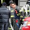 Mike Lombardi and Steven Pasquale
smoking while on the set of 'Rescue Me' filming in Harlem
New York City, USA.