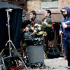 Mike Lombardi and Steven Pasquale
smoking while on the set of 'Rescue Me' filming in Harlem
New York City, USA.