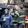 Mike Lombardi and Steven Pasquale
smoking while on the set of 'Rescue Me' filming in Harlem
New York City, USA.