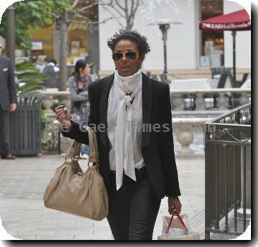 Marsha Thomason Former 'Lost' actress shopping in Hollywood while wearing a white blouse Los Angeles.