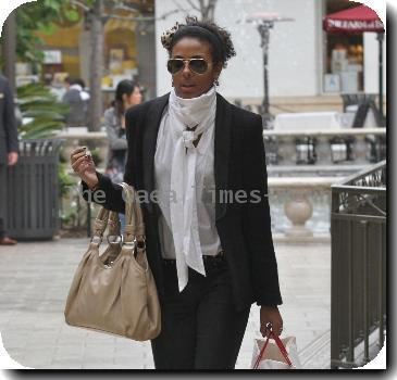 Marsha Thomason Former 'Lost' actress shopping in Hollywood while wearing a white blouse Los Angeles.