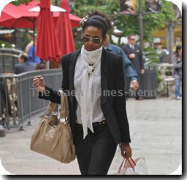 Marsha Thomason Former 'Lost' actress shopping in Hollywood while wearing a white blouse Los Angeles.