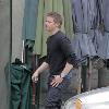 Jeremy Renner seen leaving Cafe Med after having lunch.Renner will compete for the Best Actor Oscar for his performance in 'The Hurt Locker' at the upcoming ceremony. Los Angeles.