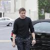 Jeremy Renner seen leaving Cafe Med after having lunch.Renner will compete for the Best Actor Oscar for his performance in 'The Hurt Locker' at the upcoming ceremony. Los Angeles.