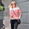 Reese Witherspoon leaving a restaurant in Brentwood while wearing a striped sweater Los Angeles.