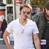 American Idol winner Kris Allen out shopping and having lunch at The Farm Cafe Hollywood.