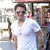 American Idol winner Kris Allen out shopping and having lunch at The Farm Cafe Hollywood.