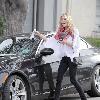 Reality star Kristin Cavallari
from the tv show 'The Hills', leaving Neil George Hair Salon. She also got a parking citation for a parking violation 
Beverly Hills, California.