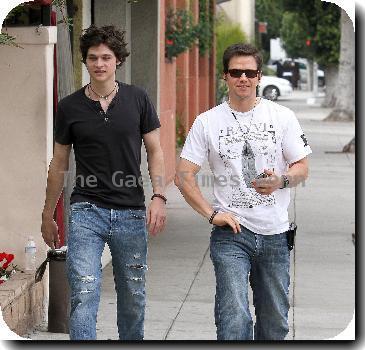 Actor/Producer Mark Wahlberg
 hanging out with his friend 
Beverly Hills, California.