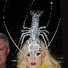 Lady Gaga arriving at Mr Chow restaurant in London, wearing a see-through plastic dress and a silver lobster headpiece following the final London date on her Monster Ball tour 
London, England.