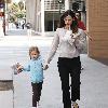 Jennifer Garner picked her her daughter Violet up from school in Santa Monica Los Angeles.