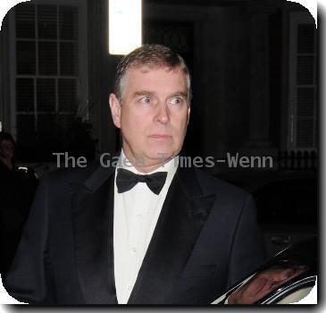 Prince Andrew leaving Claridge's in a dinner suit London.