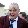 Al Murray
filming a new 'Walkers Crisps' commercial in Sandwich.
Kent, England.