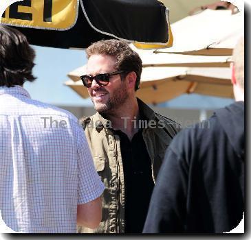 David Denman seen having lunch at Toast Bakery and Cafe.  Los Angeles.