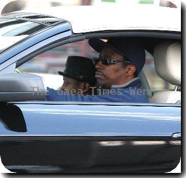 Eddie Griffin out and about driving his car in Beverly Hills Los Angeles.